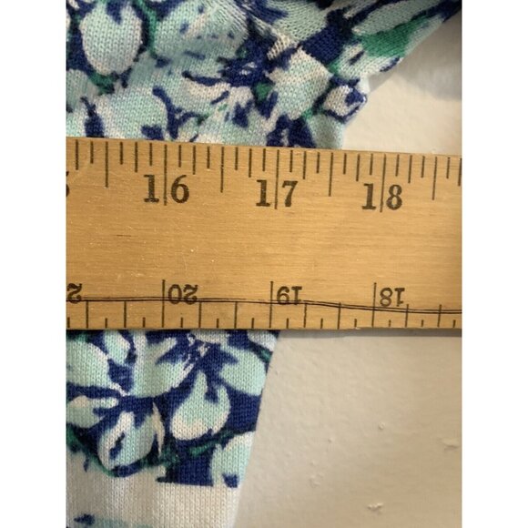 Lands End Womens XS Cottagecore Floral Stripe Sweater 3/4 Sleeves Lightweight - Picture 2 of 6